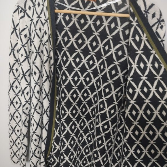 Belldini Open Front Abstract Drapey Cardigan Sweater Medium - Picture 5 of 10